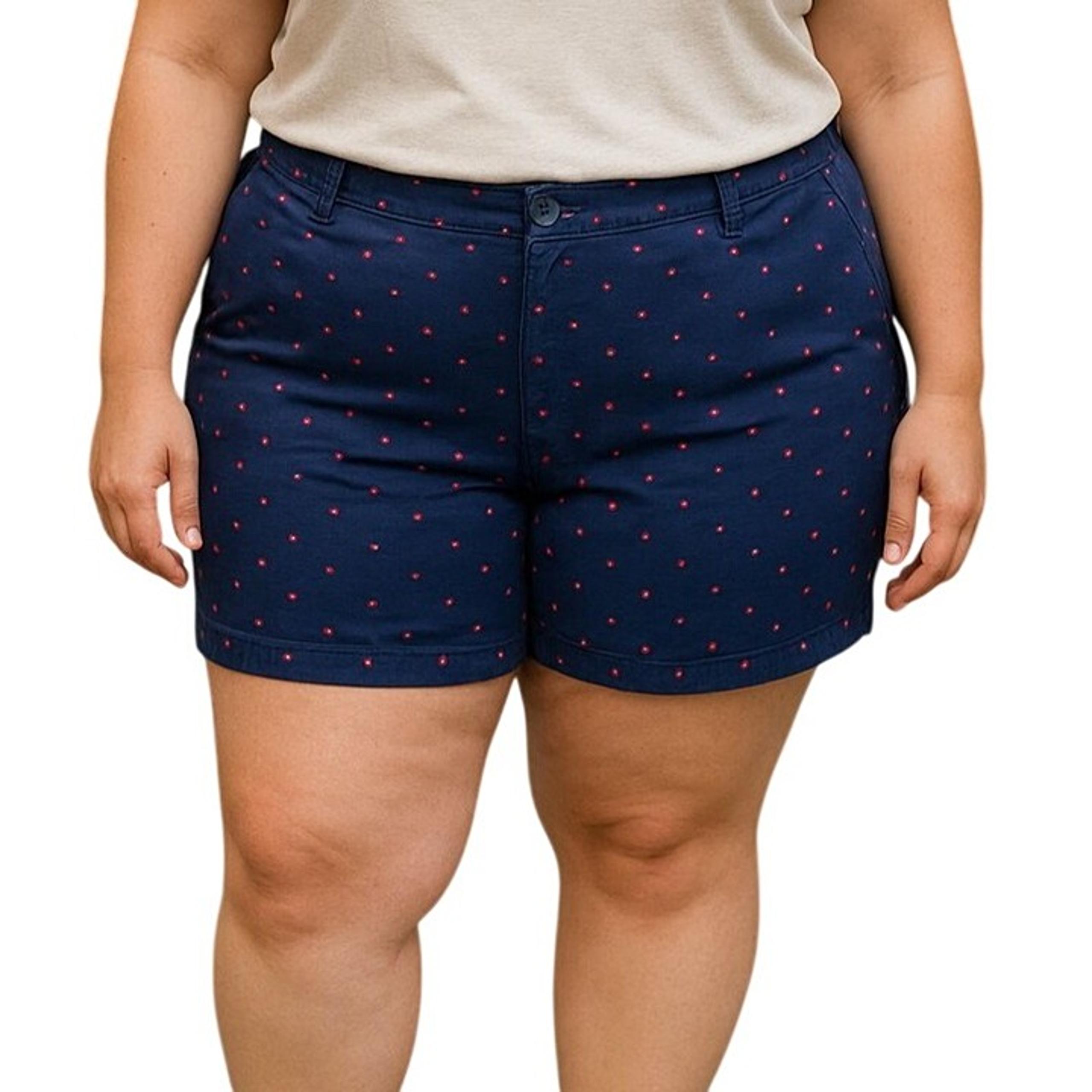 Eddie Bauer Womens Blue Polka Dot Shorts Size 14