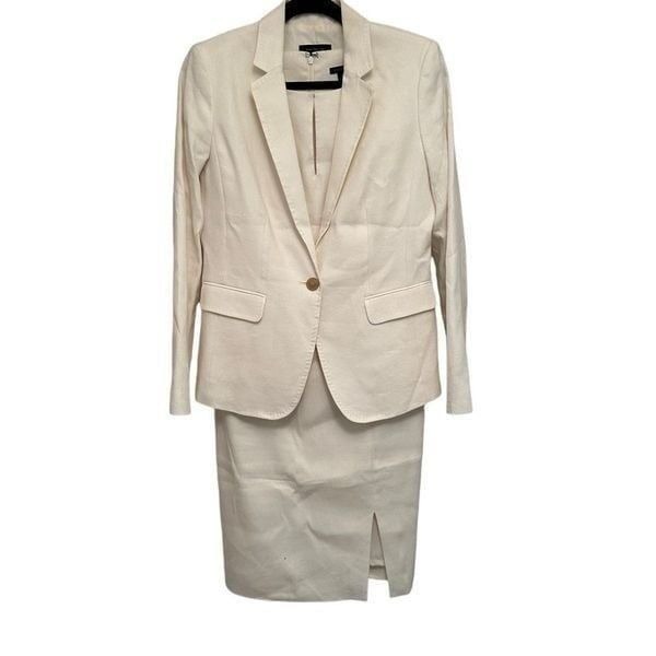 Ann Taylor white linen dress suit