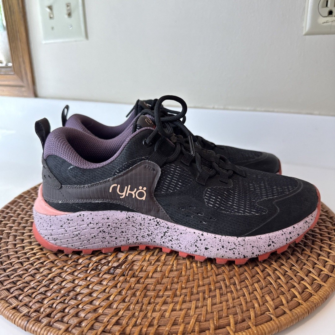 Ryka Women's Kudos Trail Black Purple Shoes Sneakers 7.5 M Hiking Running