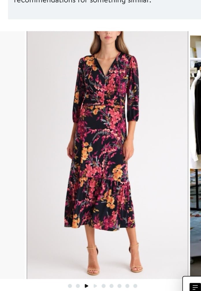Maggy London Midi Dress floral ruching