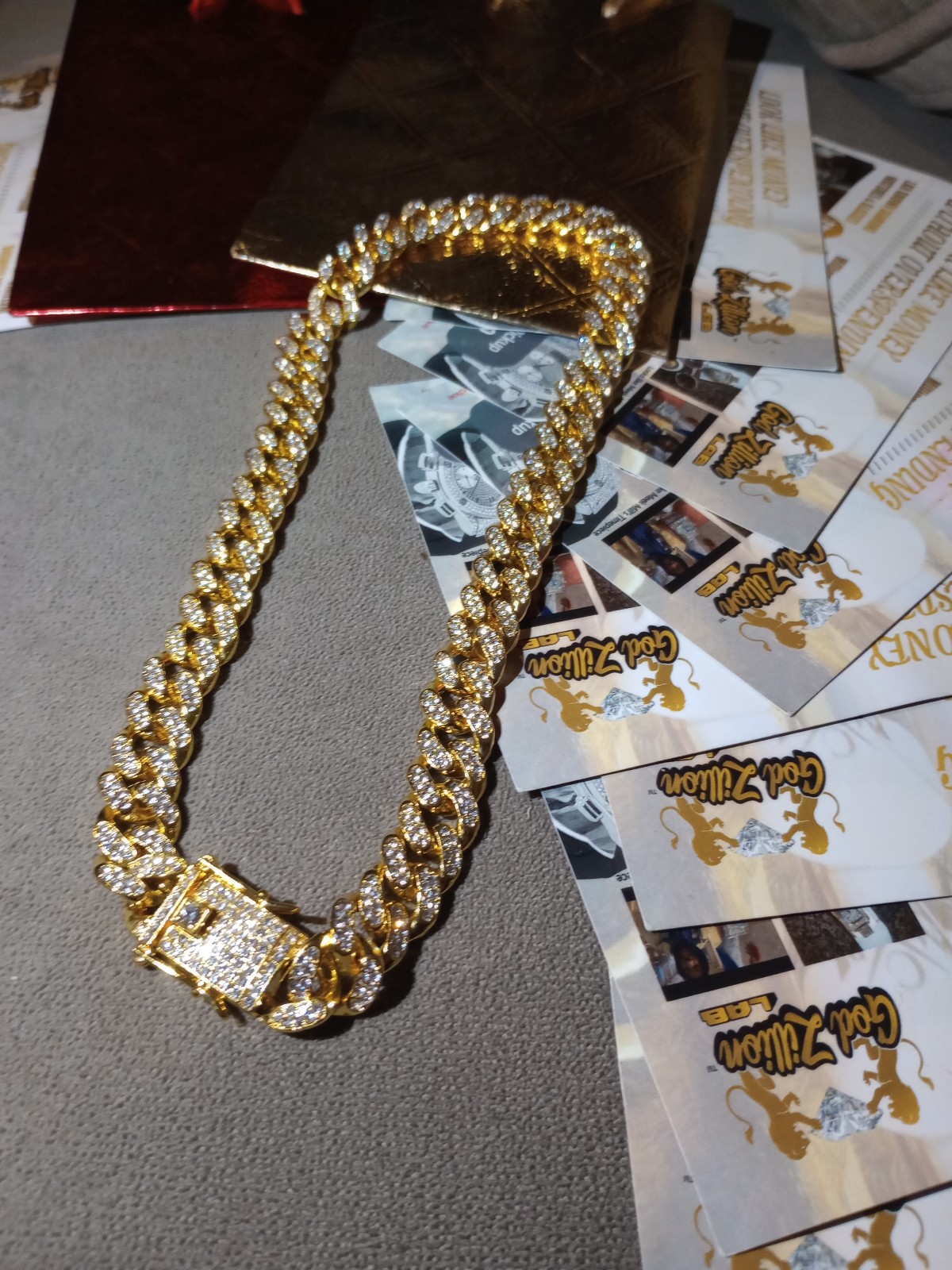 Only One 18 inch Cuban link chain Real Diamonds, but they’ve been produced in th
