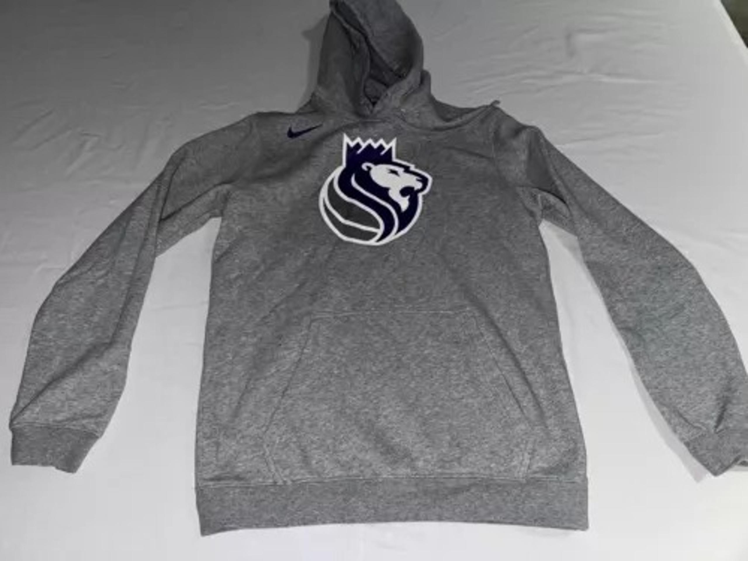 Men's Nwot Nike Nba Sacramento Kings Lion Grey Pullover Hoodie