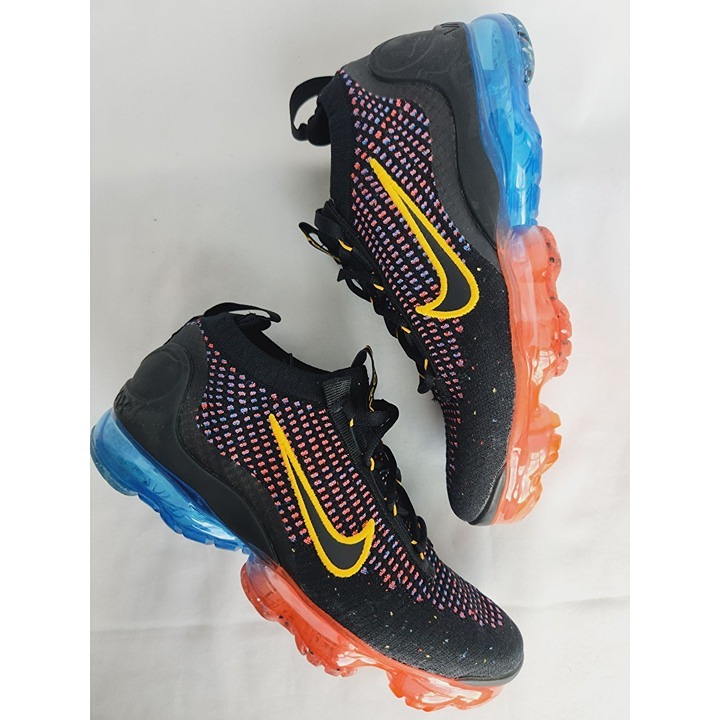 7.5 WOMEN'S NIKE VAPORMAX 2021 FLYKNIT BLACK BLUE RED MULTICOLOR DV2118-001