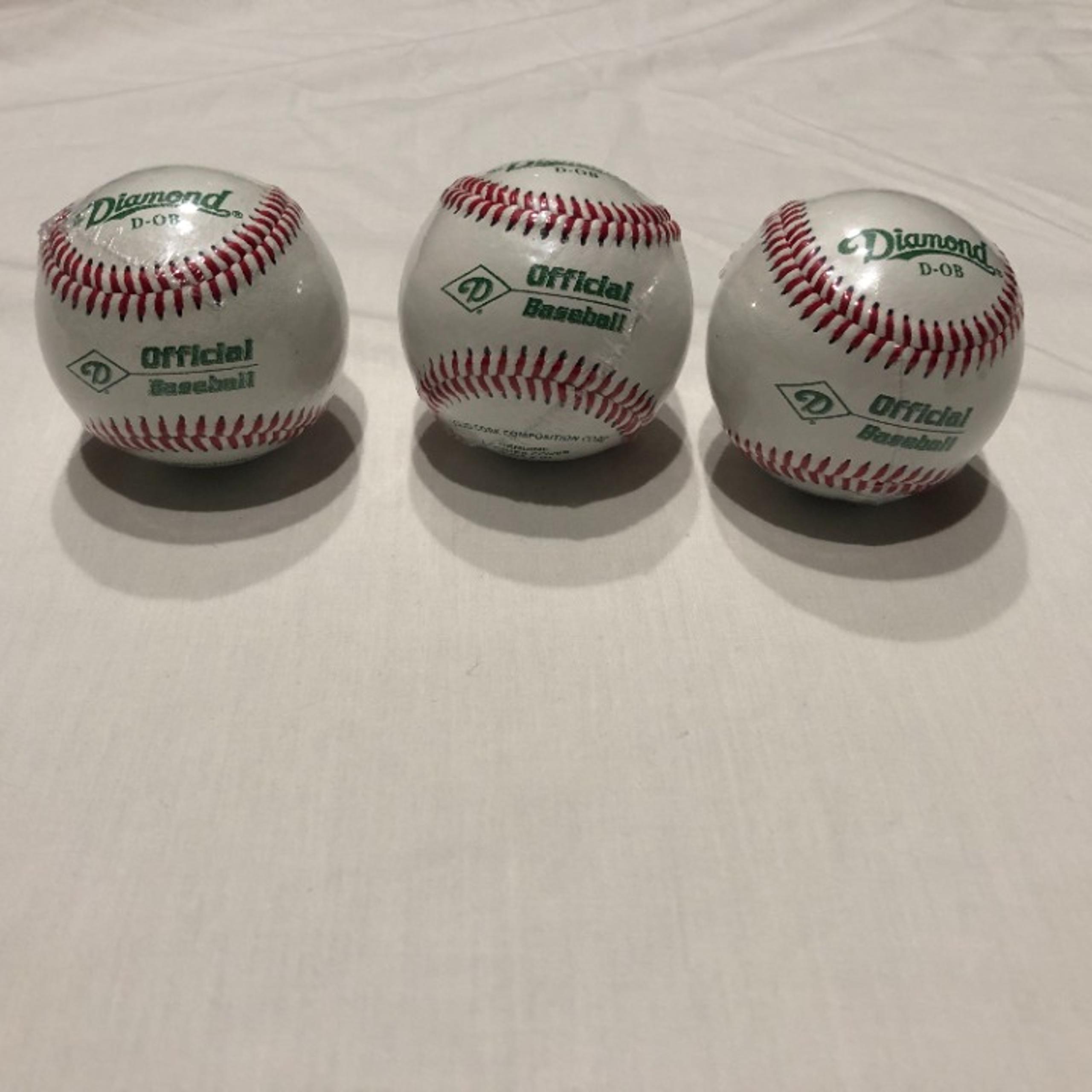 (3) Diamond Official League Genuine Leather Baseball D-OB
