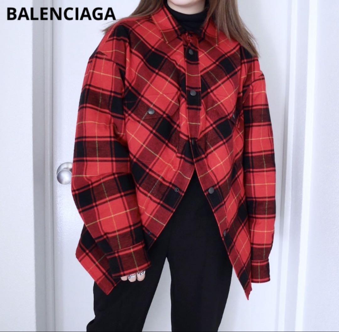 Balenciaga Tweed Double Breasted Jacket Red FARFETCH New