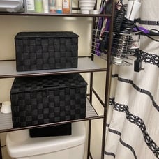 Storage Basket with Lid, Mesh Hand-Woven Basket, Decorative Storage Boxes