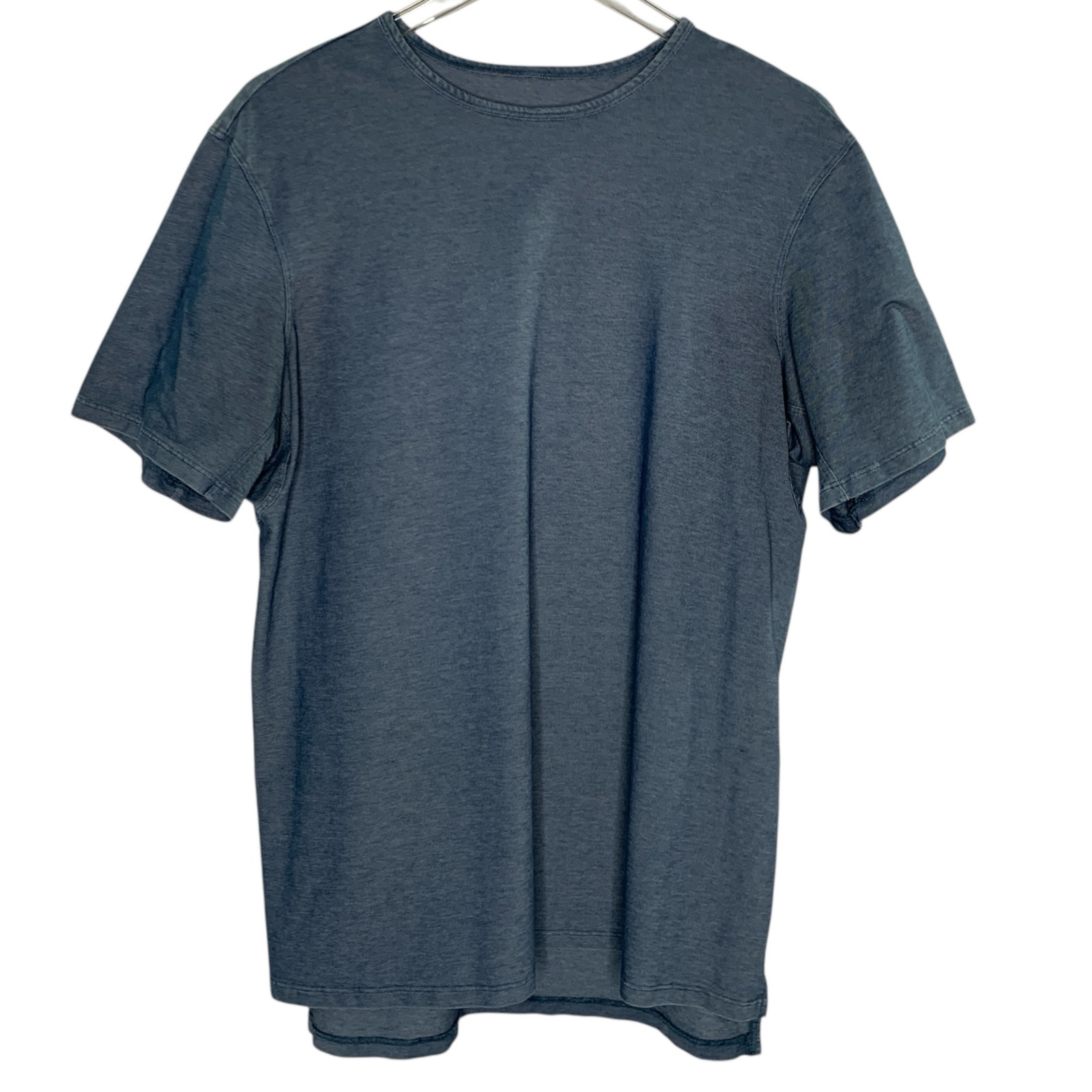 Lululemon L Mens Commission Short Sleeve T Shirt River Blue Enzyme Dye