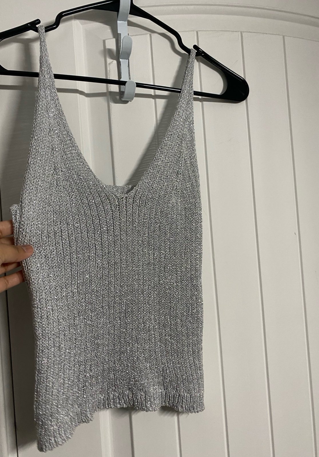 Silver Sparkly knit top NWT