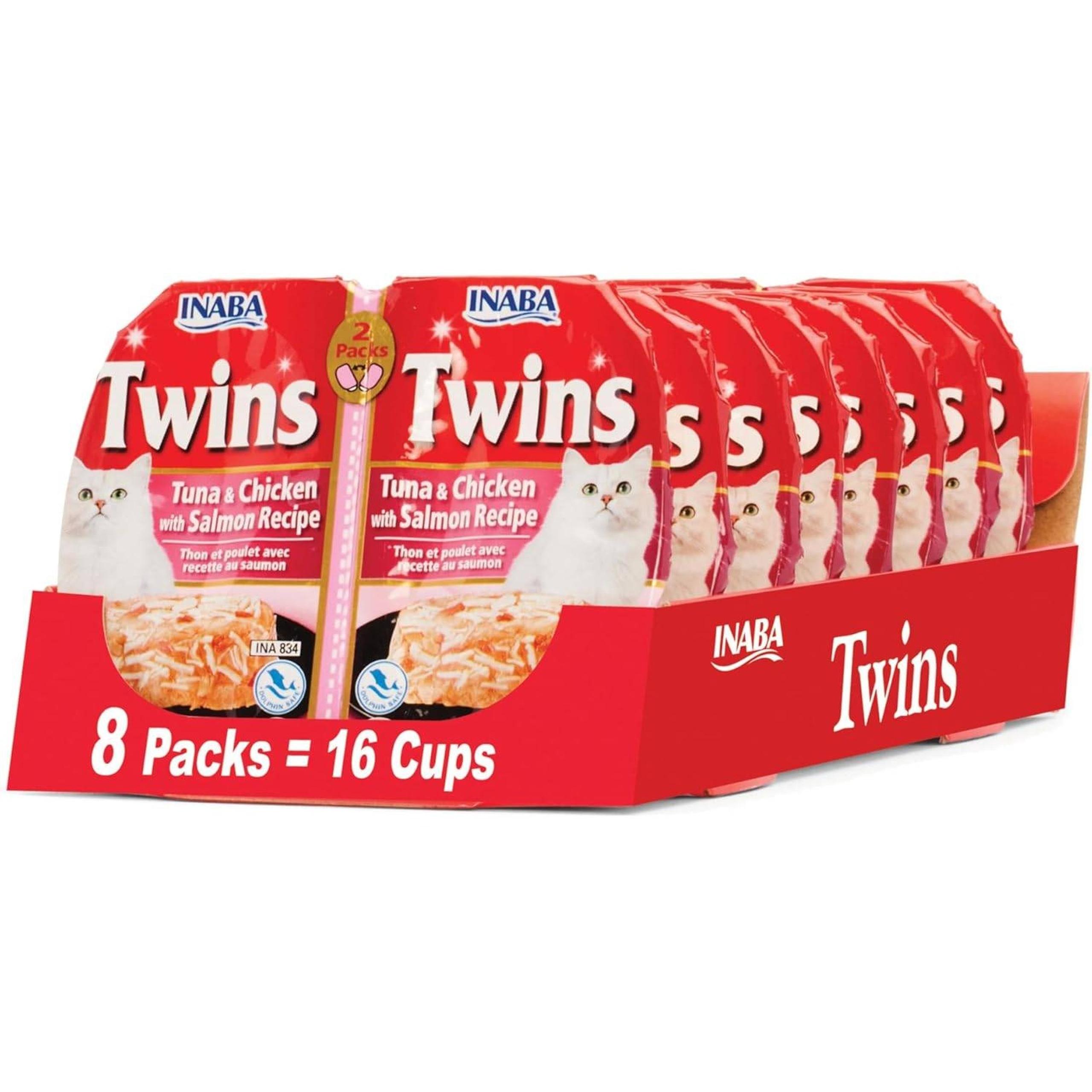 Inaba Twins Tuna & Chicken with Salmon Recipe Cat Food 8 Packs