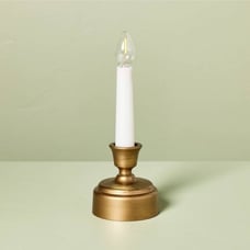 Hearth & Hand Magnolia Flameless Christmas Window brass Candles w/Timer