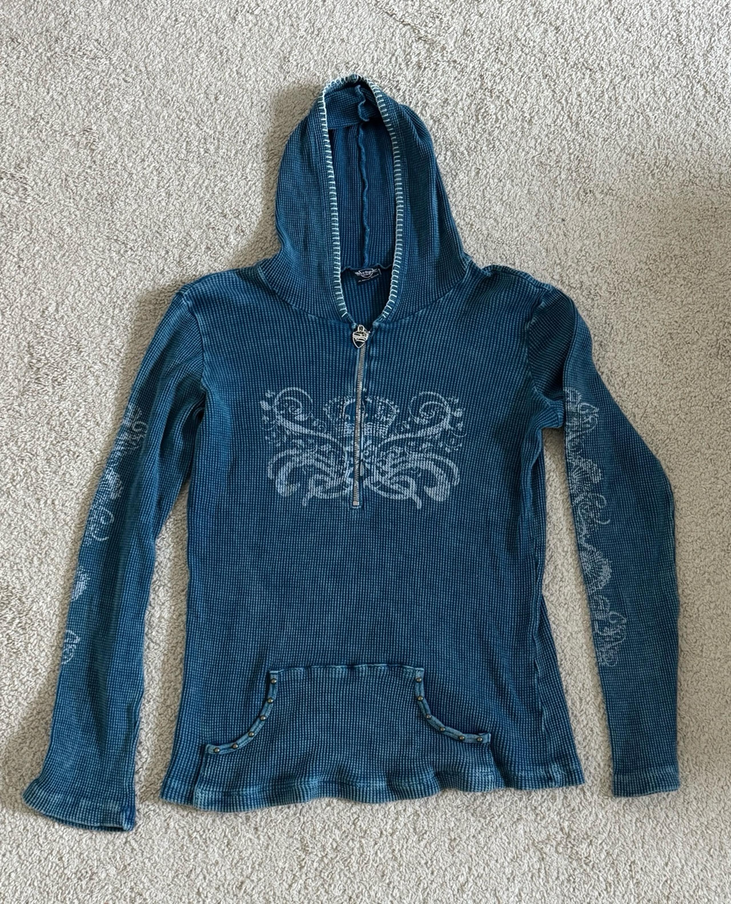 Y2K Sledge Blue long sleeve hoodie