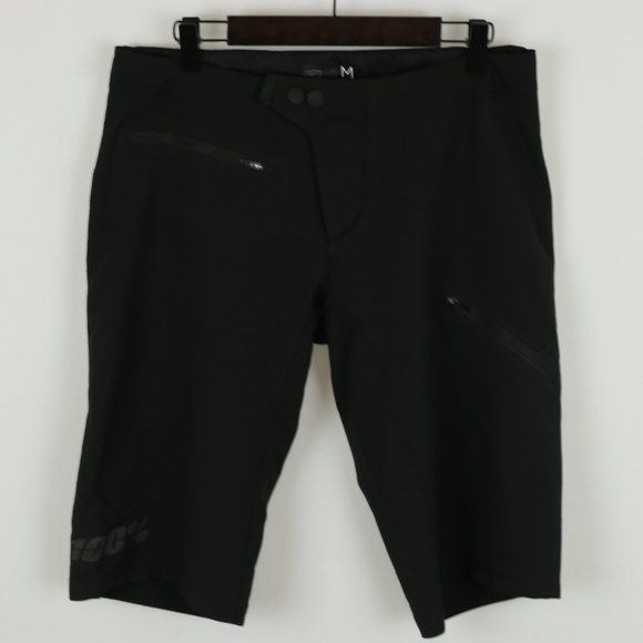 100% Ridecamp Women's Medium Black Mid Rise Quick Dry Mountain Bike Shorts