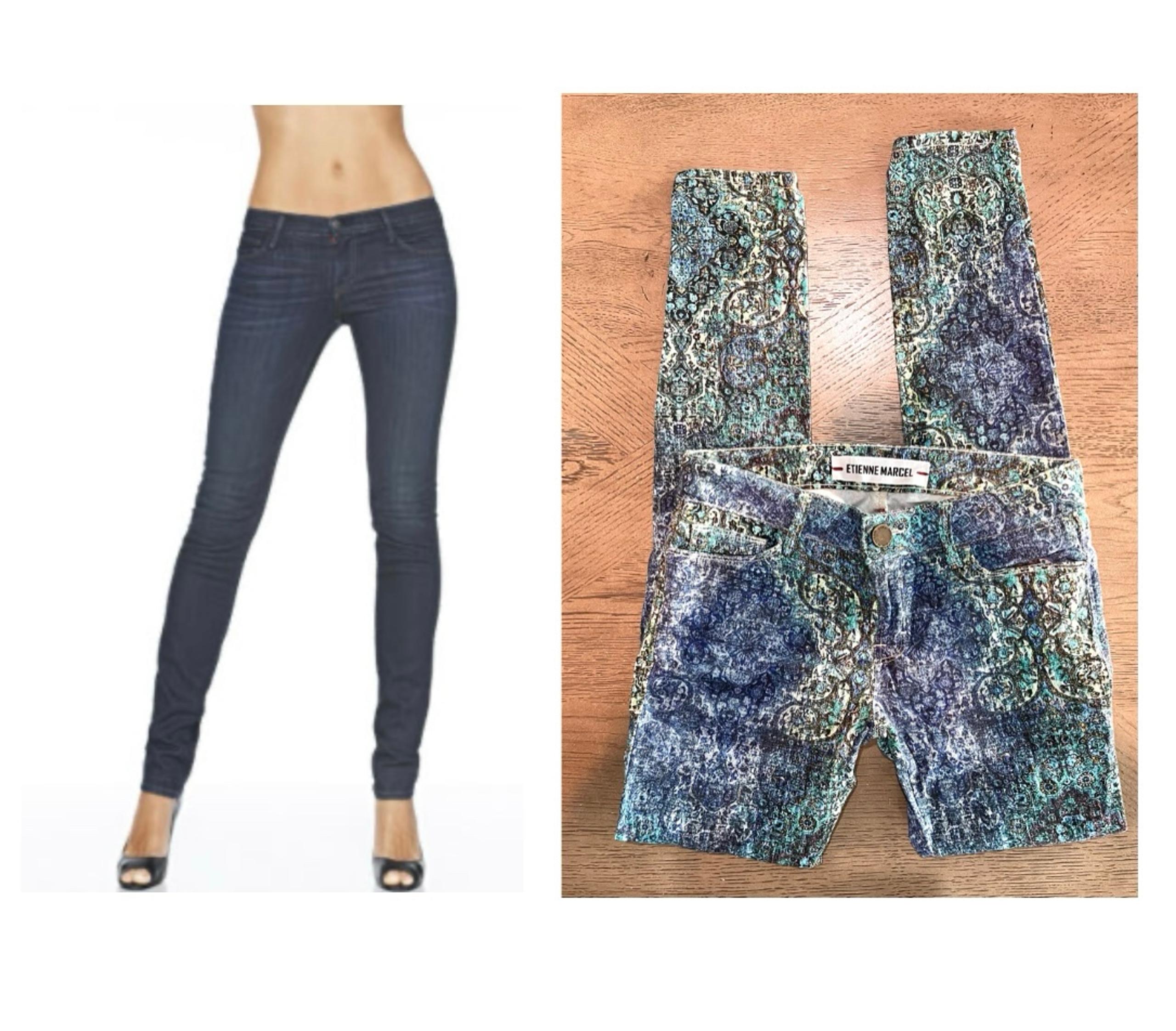 Like new stretchy Etienne Marcel Paisley skinny jeans. Sz 26