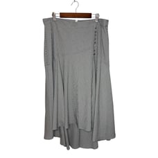 Calvin Klein Striped Gray White Asymmetrical Women’s Skirt Size 14