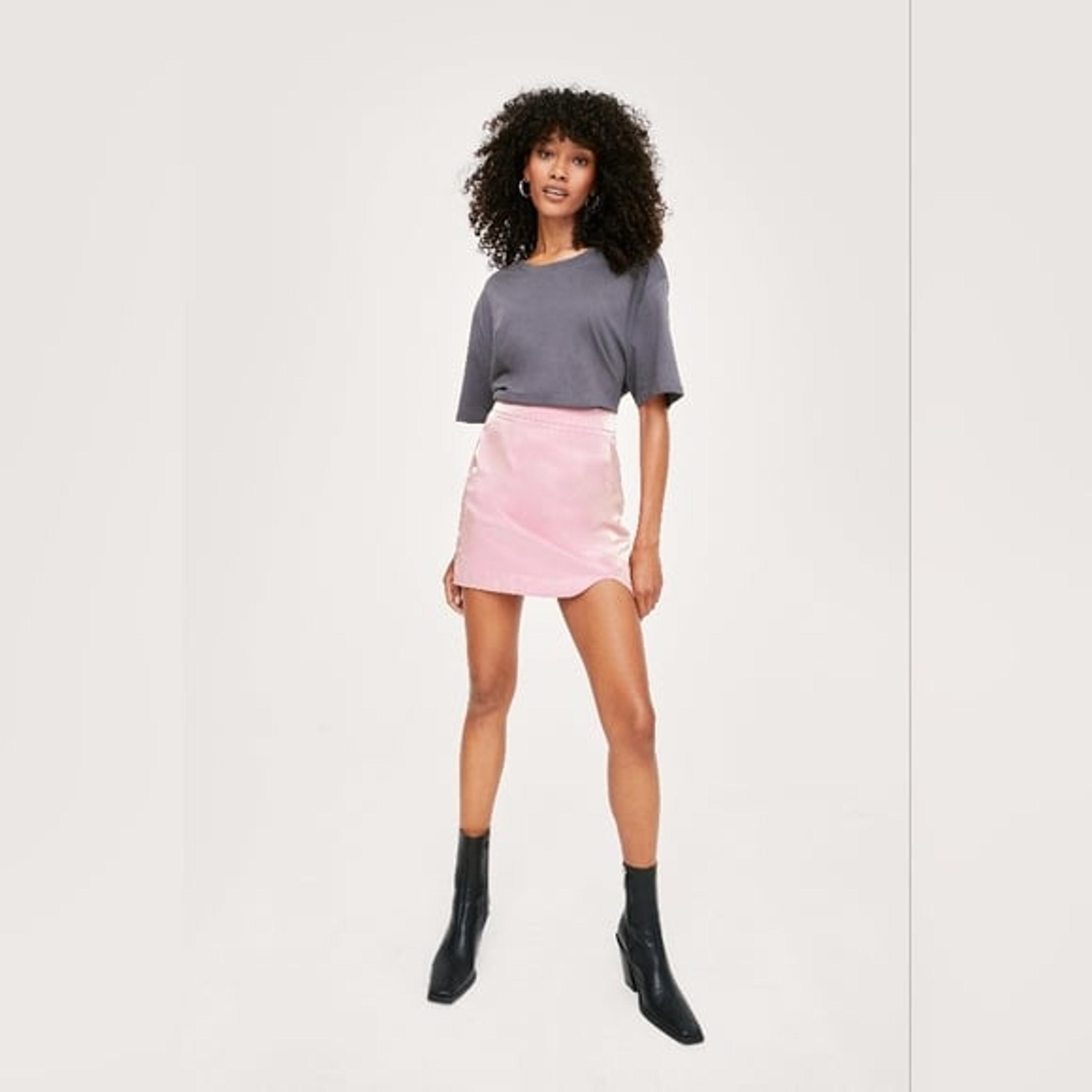 Nasty Gal Satin Shimmer Finish Mini Skirt