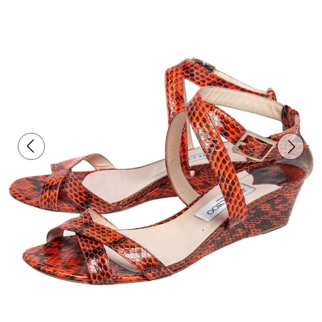 JIMMY CHOO Python Sandals Size 38 Used