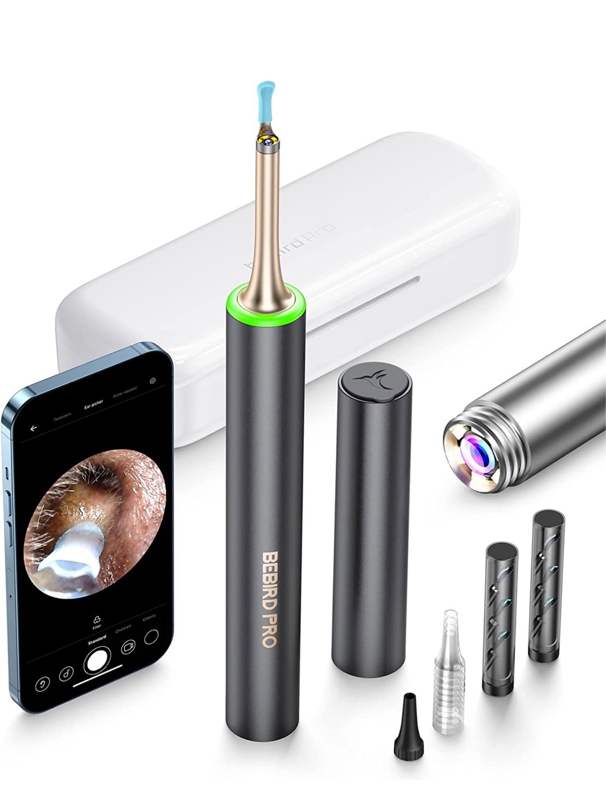Ear Wax Removal Cleaner with IP67 Camera, Otoscope with Blackhead Vacuum