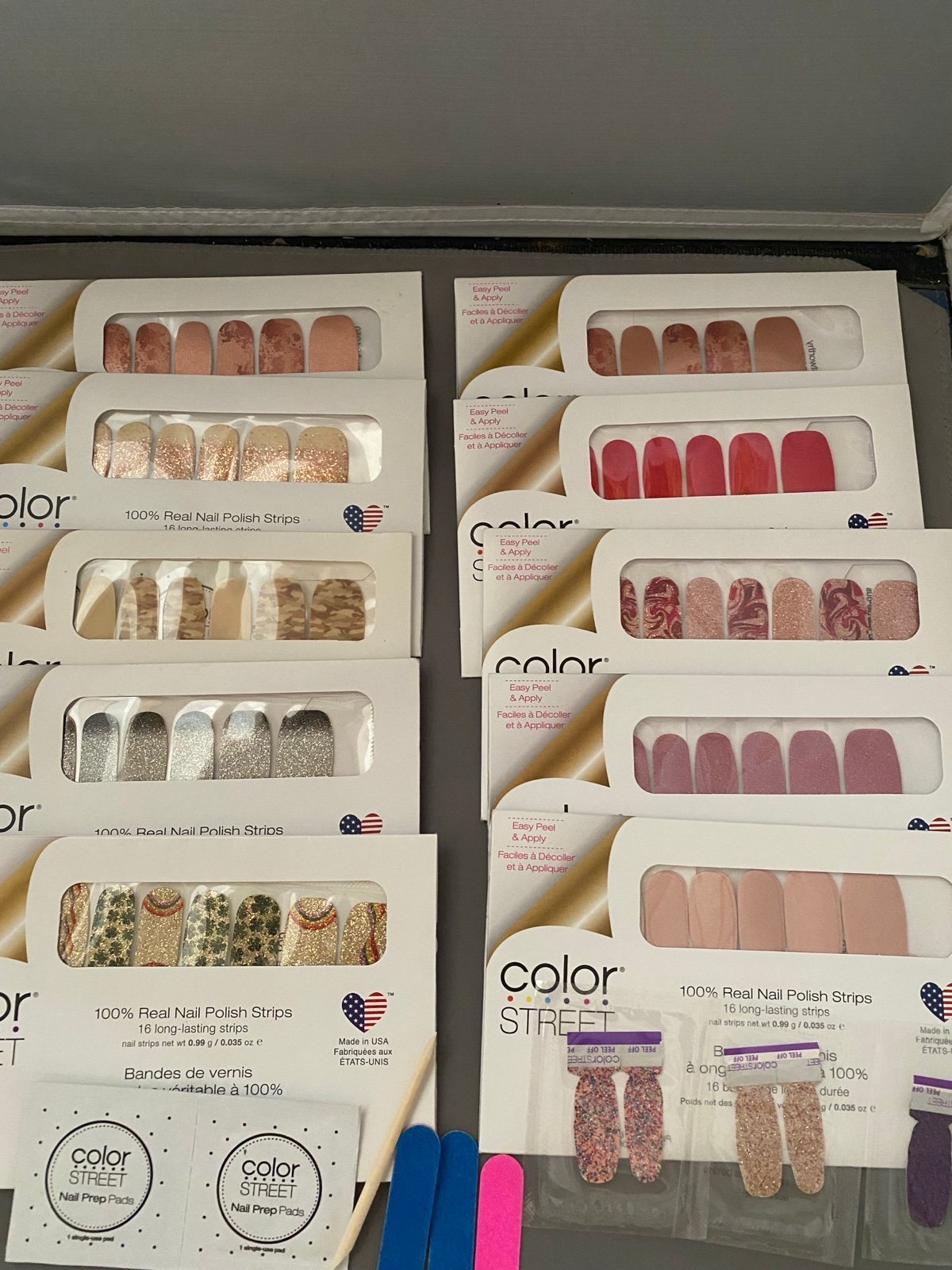 10 Color Street Nail Polish Strips Bundle 10 with bonus items