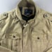 H.T. Niao Jacket Mens Med Cargo Safari Bomber Flap Pockets Zippers Beige Pilot
