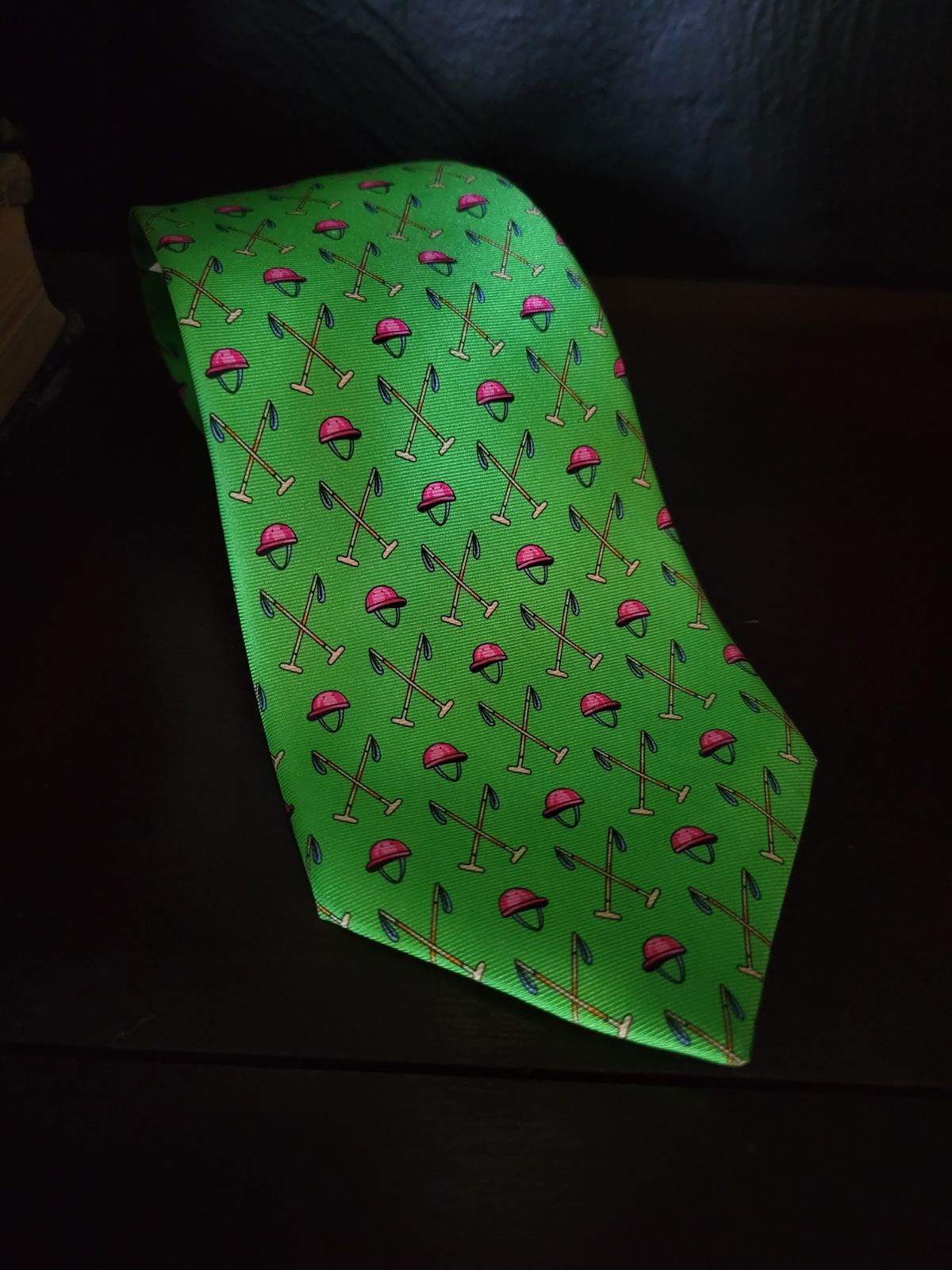 Polo Themed 100% Silk Made in Italy Tie