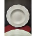 Dansk Fransk Collection Soup Bowls Large Rim Raised Curved Lines Set 4 White (A)