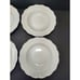 Dansk Fransk Collection Soup Bowls Large Rim Raised Curved Lines Set 4 White (A)