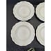 Dansk Fransk Collection Soup Bowls Large Rim Raised Curved Lines Set 4 White (A)