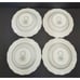 Dansk Fransk Collection Soup Bowls Large Rim Raised Curved Lines Set 4 White (A)