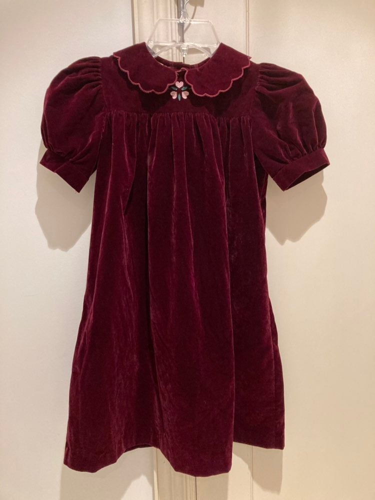 Vintage Osh kosh velvet puff sleeve Dress size 6x