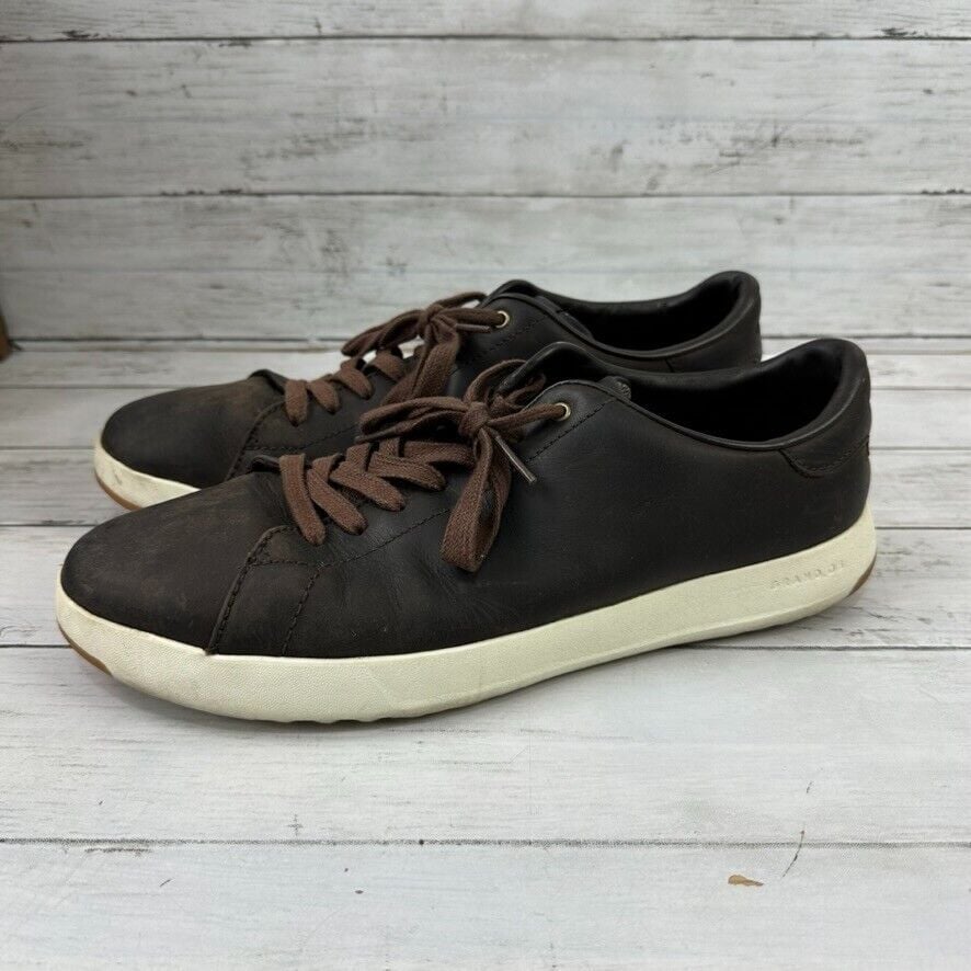 Cole Haan Grand.Os Crosscourt Mens 12 Tennis Shoes Brown Woodbury Leather