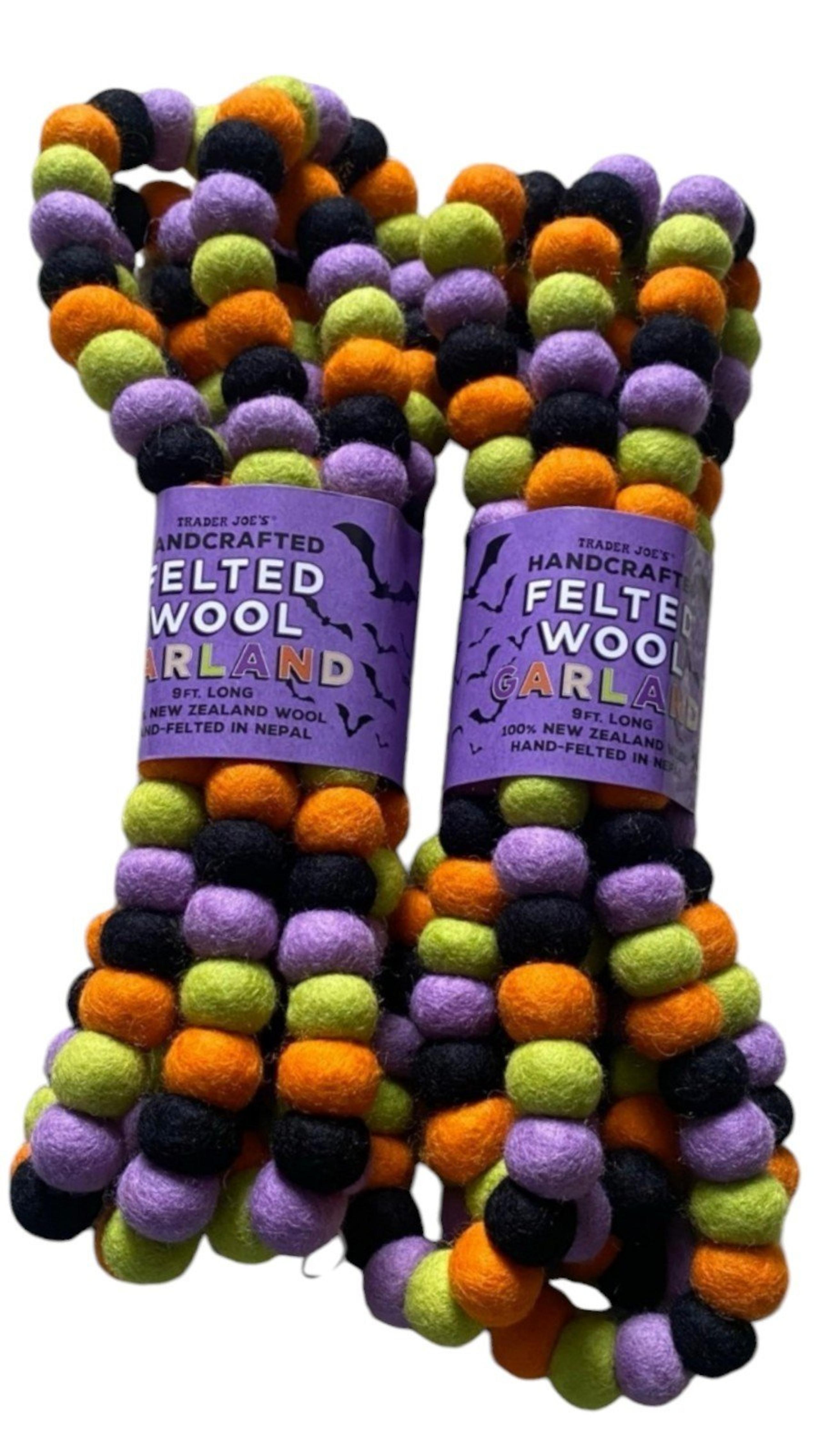 Set Of 2 Trader Joe’s Halloween Wool Garland