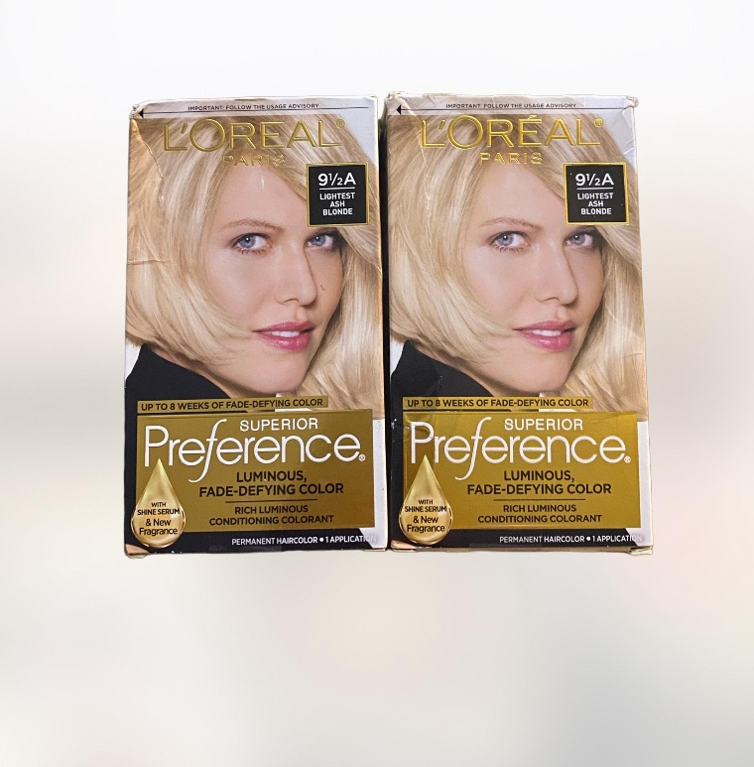 NIB L’Oréal Paris 9 1/2 A lightest ash blonde hair dye 2 box bundle