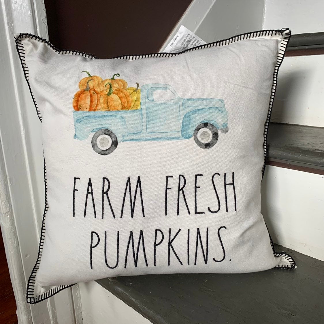 Rae Dunn FARM FRESH PUMPKINS. Pillow