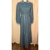 Vintage 1980s Vassarette Expressions Wool Blend Lace Collared Maxi Housedress M