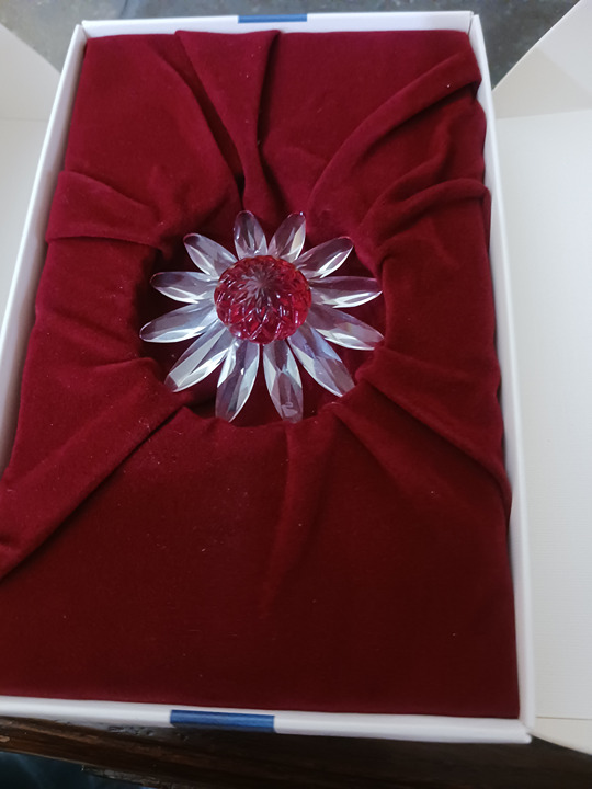 1999 Swarovski Red Crstal Daisy Flower