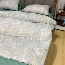 Light luxury ins simple cotton bed sheet three-piece quilt cover