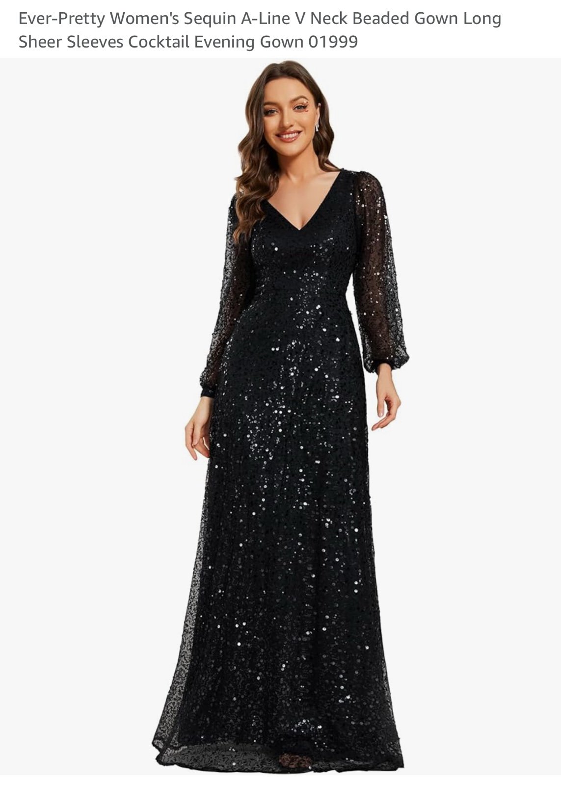 Black beaded evening gown size 12 Ever Pretty
