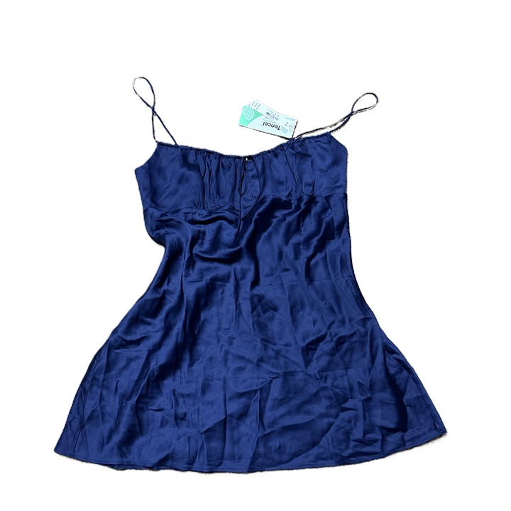 NWT Pink Blue Spaghetti Straps Silk Slip Dress Size Medium
