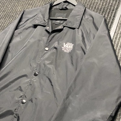 Vans Mens Custom Classics Coaches Snap Fleece Lined Jacket Black XL GUC
