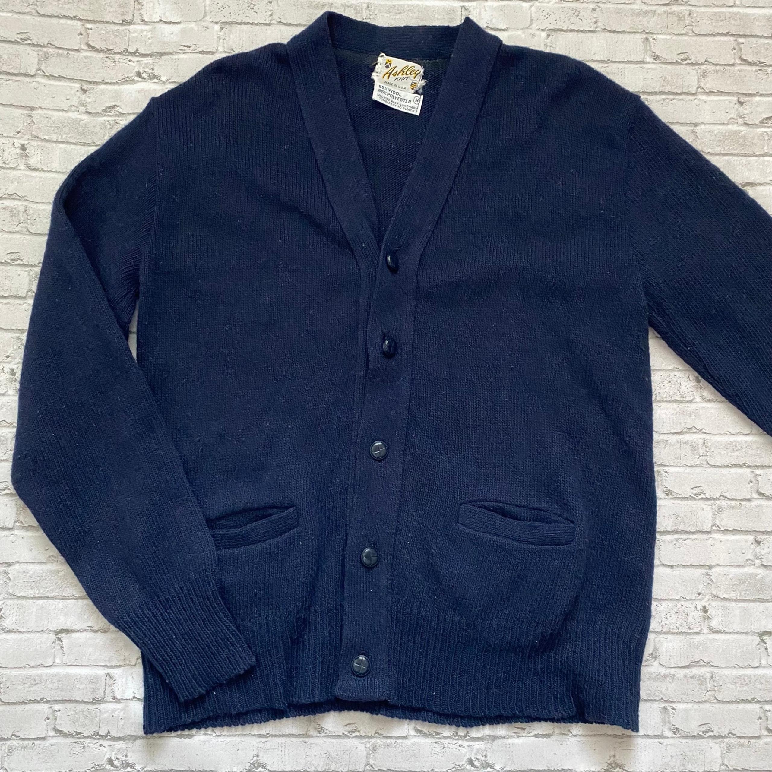 Vintage Ashley Knit Wool Cardigan Sweater