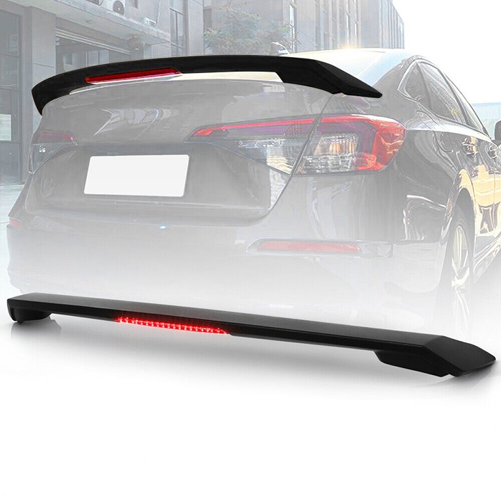 2022+ Honda Civic Modulo Style Rear Spoiler With Light Kit PG Style Gloss Black