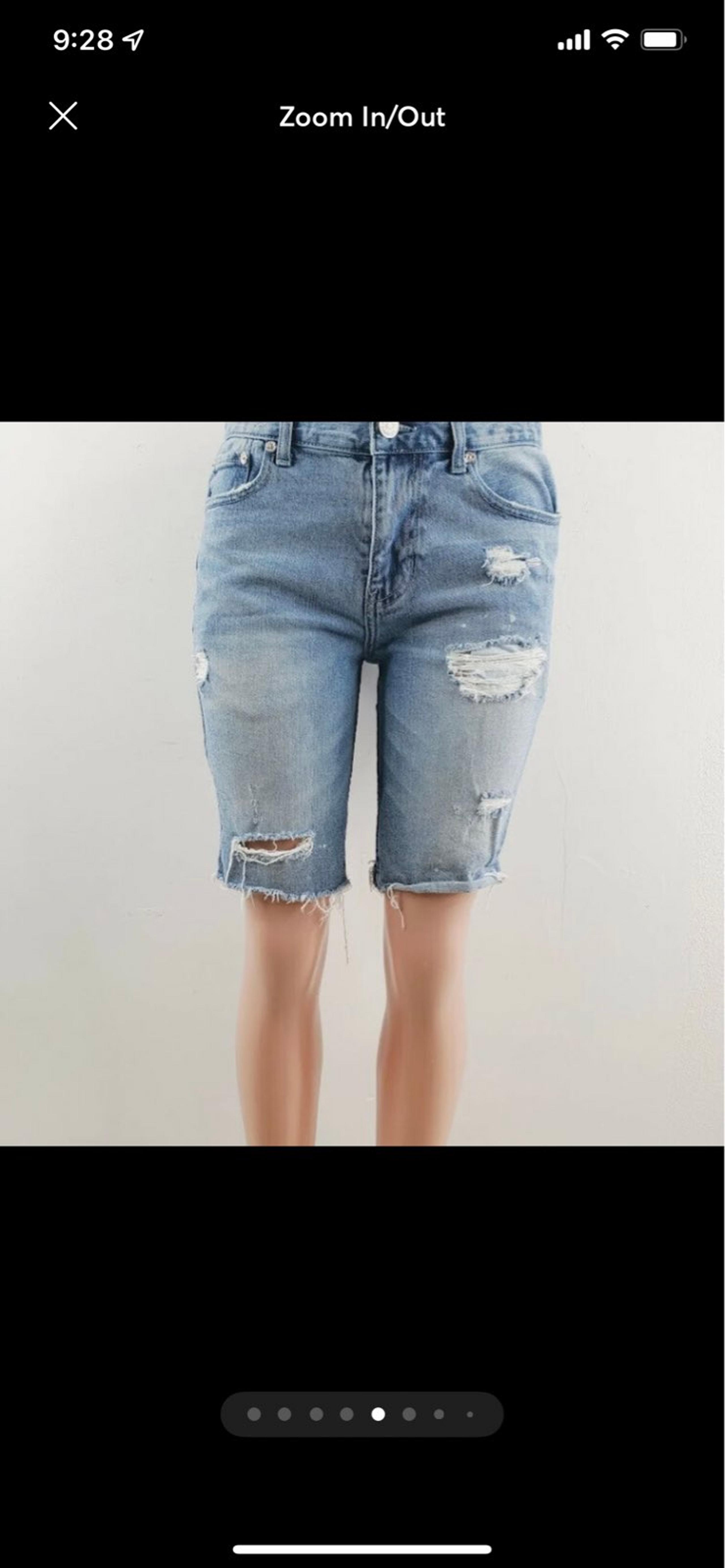 Pacsun Womens Blue High Rise Distressed Denim Skinny Bermuda Shorts Size 31