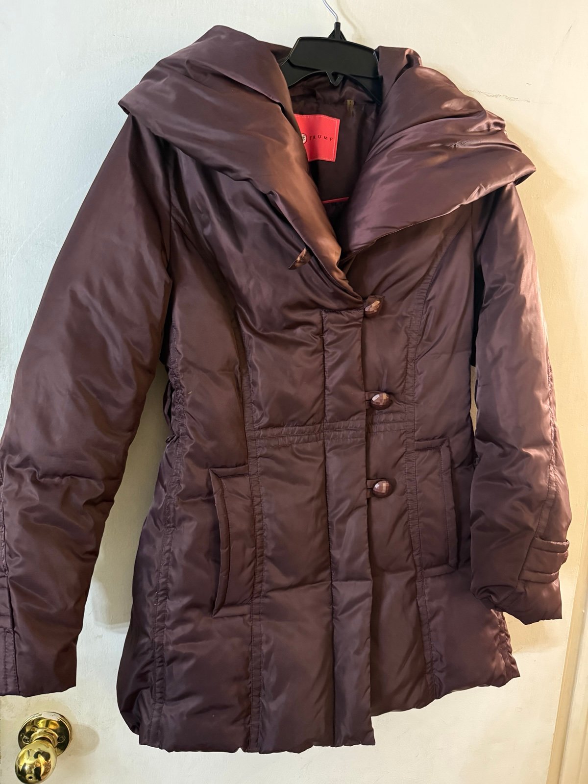 Ivanka Trump Burgundy Puffer Jacket Size XS