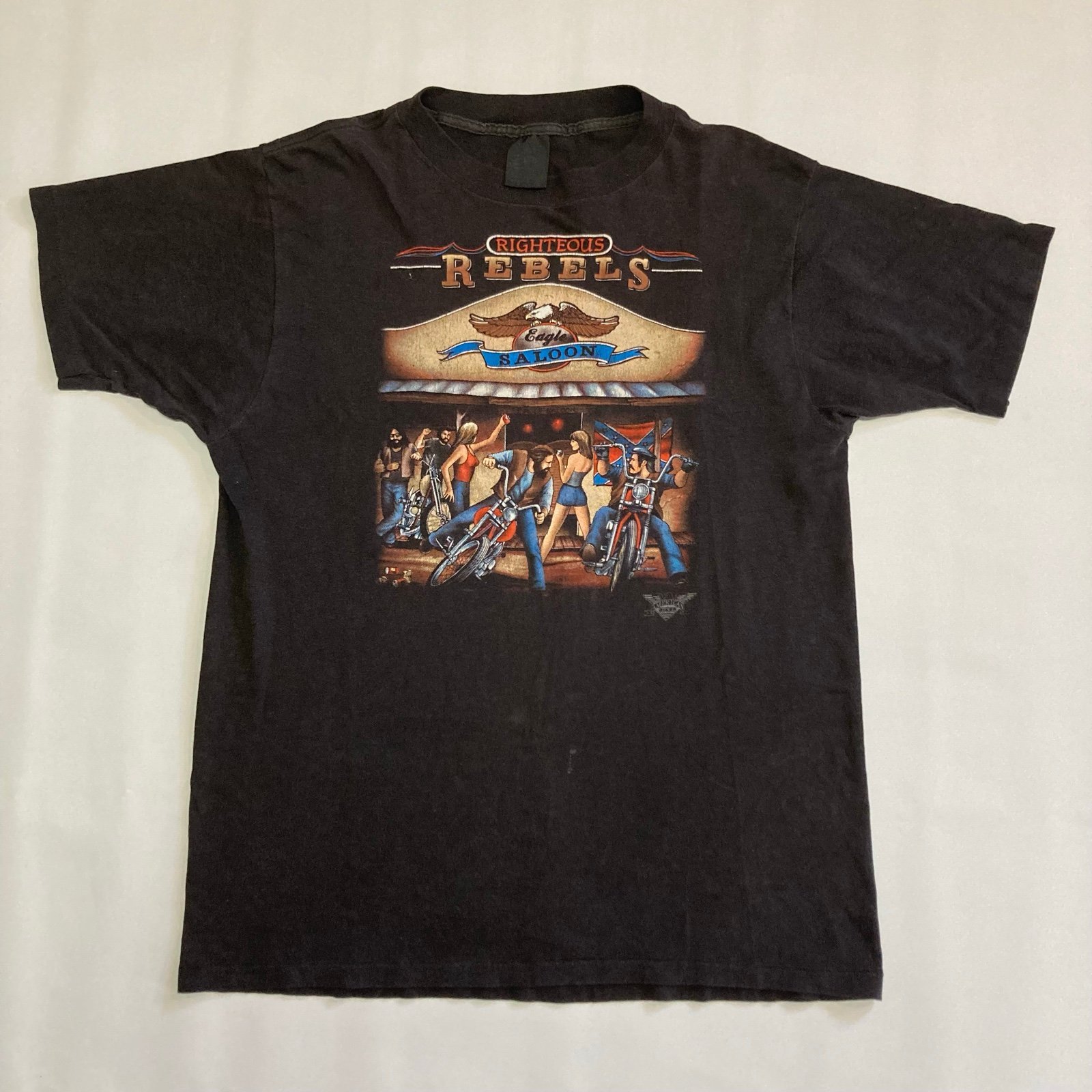 Vintage Motorcycle Swap Meet Righteous Rebels Eagle Saloon Graphic T-shirt