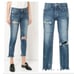 New Moussy Vintage Distressed Frayed Hem Skinny Jeans Size 25