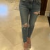 New Moussy Vintage Distressed Frayed Hem Skinny Jeans Size 25
