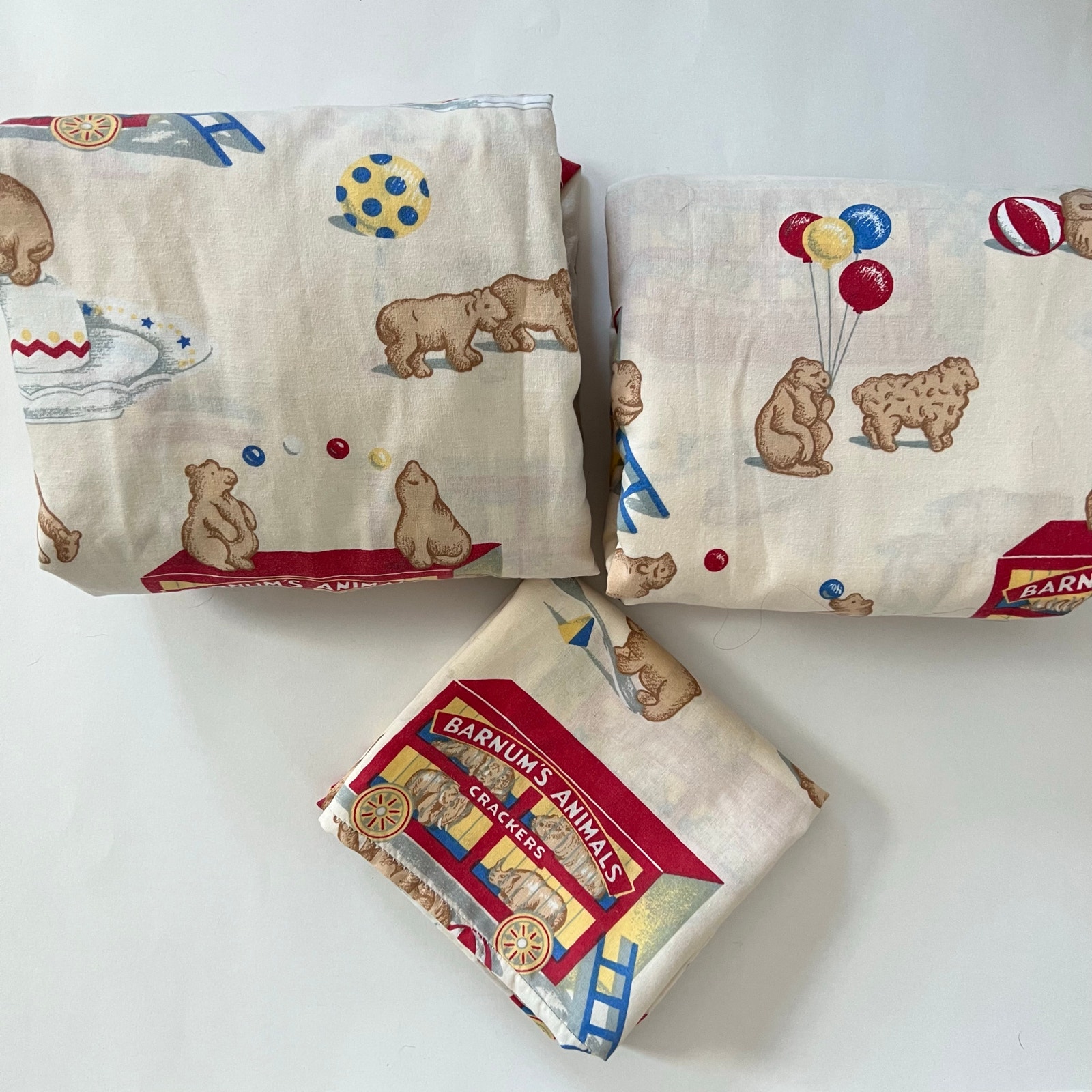 Vintage Ringling Bros Barnum & Bailey Circus Novelty Twin Sheet Set