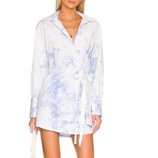 Free People Revolve Nola Shirt Dress In blue turquoise size S 118