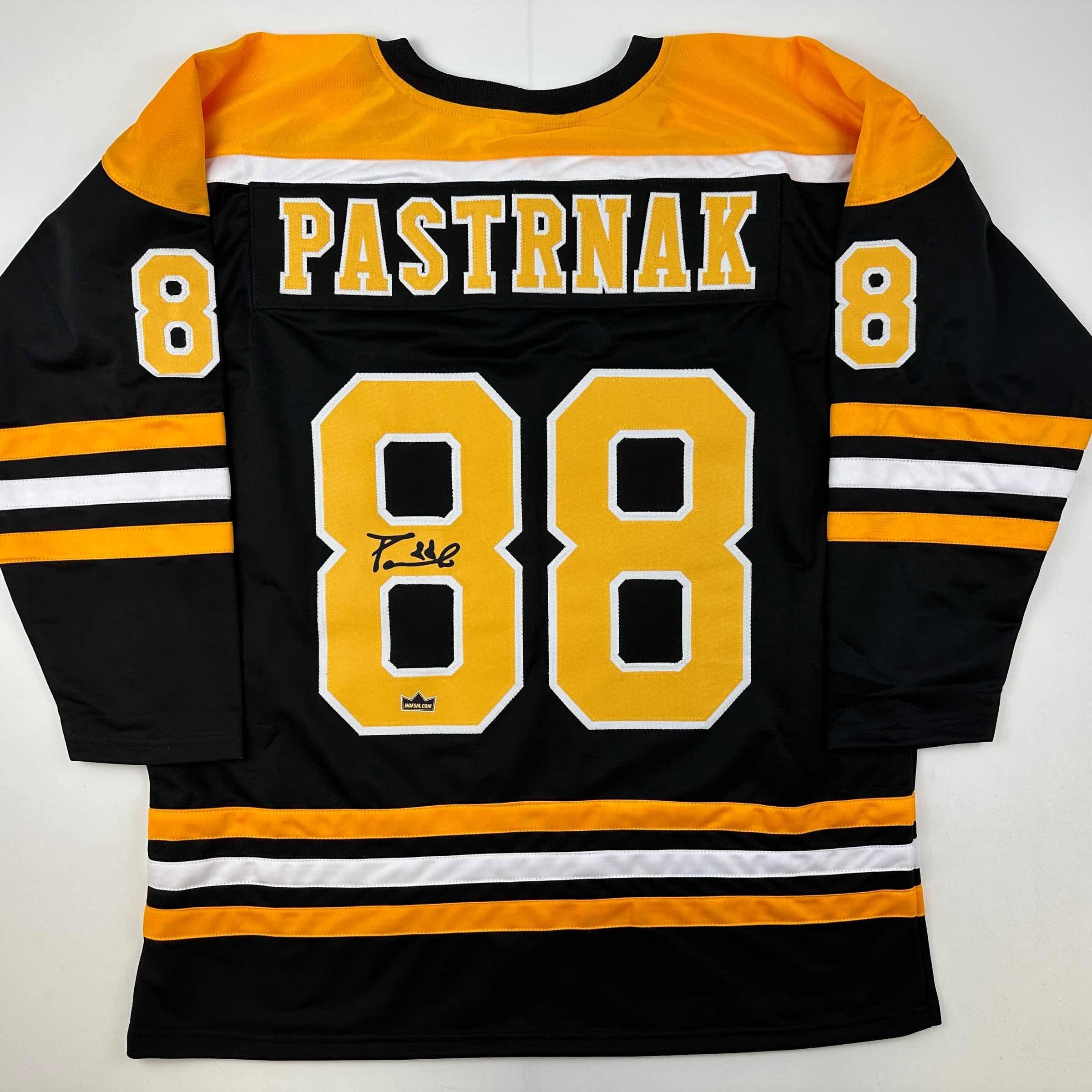 Facsimile Autographed David Pastrnak Boston Black Auto Jersey Size Men's XL