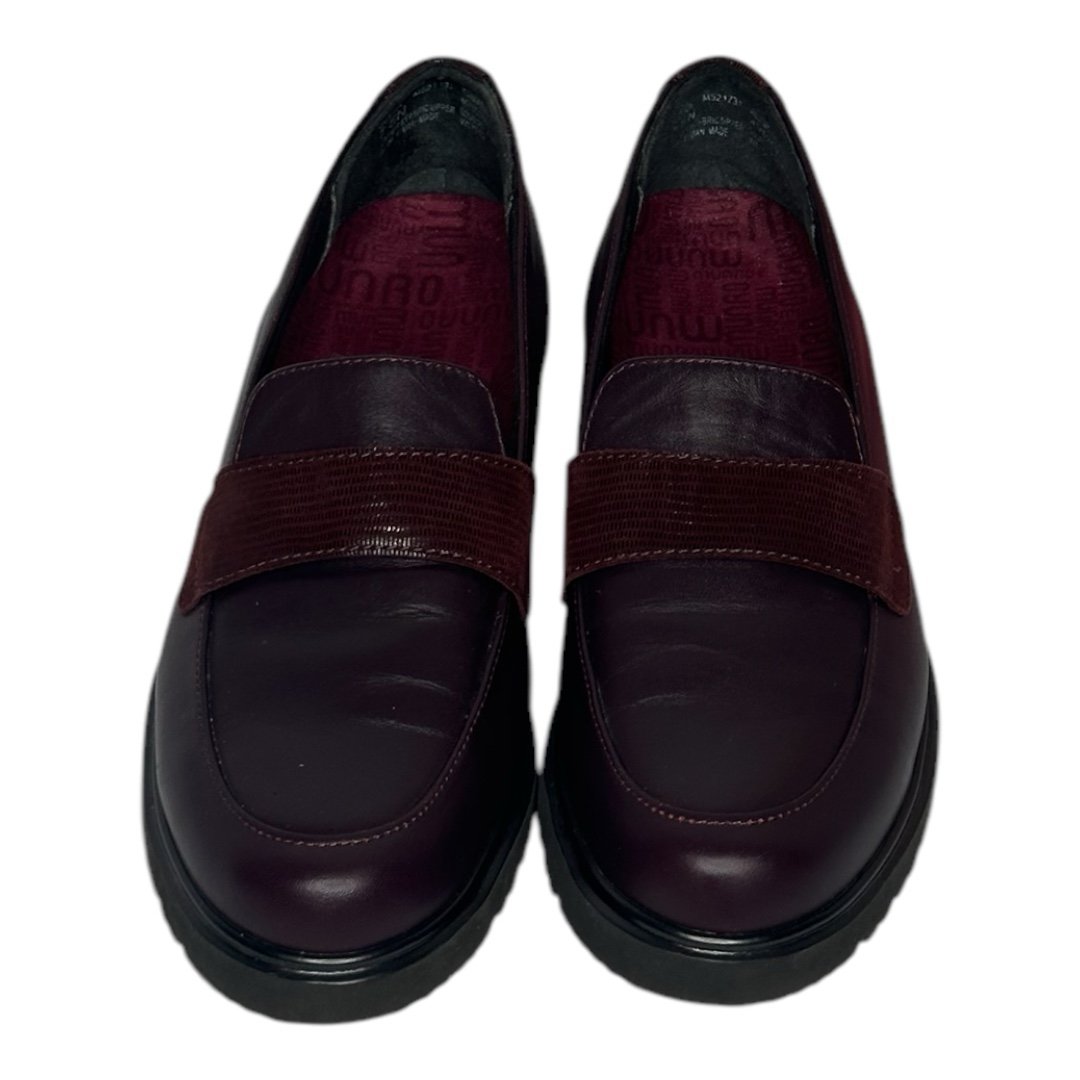 Munro Geena Wine/Burgundy Leather Loafer Size 7.5 N